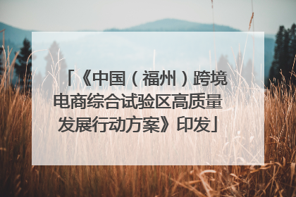 《中国（福州）跨境电商综合试验区高质量发展行动方案》印发