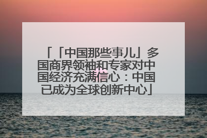 「中国那些事儿」多国商界领袖和专家对中国经济充满信心：中国已成为全球创新中心