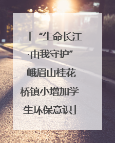 “生命长江·由我守护” 峨眉山桂花桥镇小增加学生环保意识