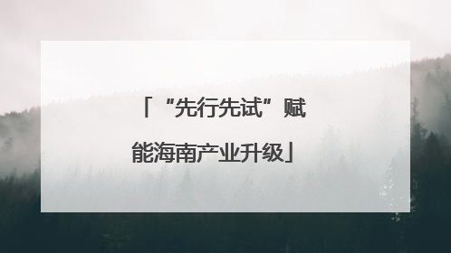 “先行先试”赋能海南产业升级