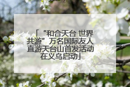 “和合天台 世界共游”万名国际友人直游天台山首发活动在义乌启动