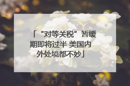 “对等关税”暂缓期即将过半 美国内外处境都不妙