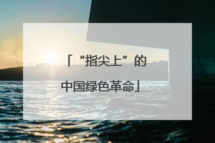 “指尖上”的中国绿色革命