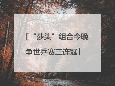 “莎头”组合今晚争世乒赛三连冠