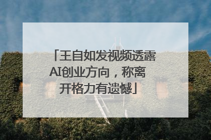 王自如发视频透露AI创业方向，称离开格力有遗憾