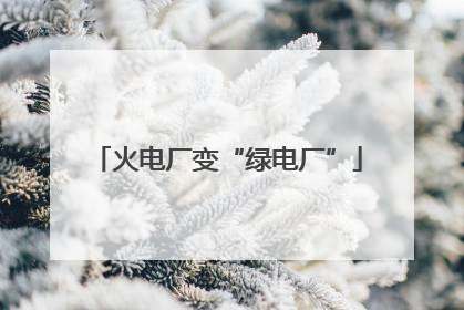 火电厂变“绿电厂”
