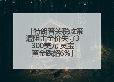 特朗普关税政策遭阻击金价失守3300美元 灵宝黄金跌超6%