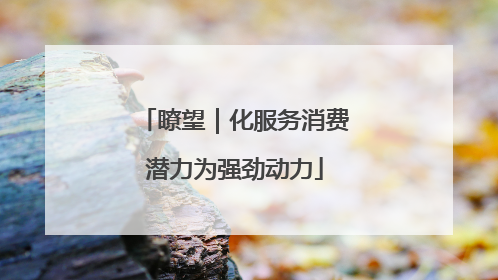 瞭望｜化服务消费潜力为强劲动力