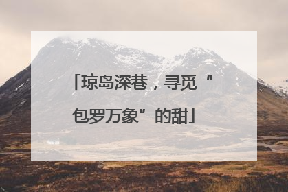 琼岛深巷，寻觅“包罗万象”的甜