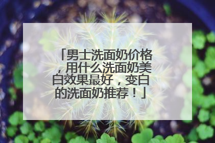 男士洗面奶价格，用什么洗面奶美白效果最好，变白的洗面奶推荐！