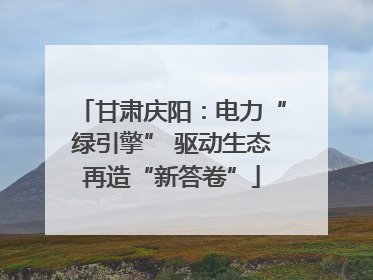 甘肃庆阳：电力“绿引擎” 驱动生态再造“新答卷”