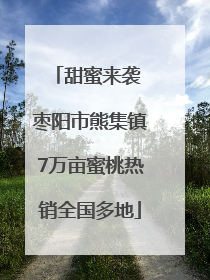 甜蜜来袭 枣阳市熊集镇7万亩蜜桃热销全国多地