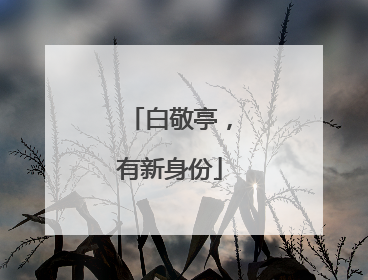白敬亭，有新身份