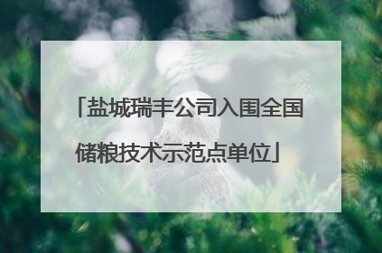 盐城瑞丰公司入围全国储粮技术示范点单位