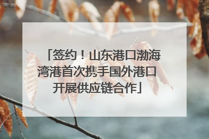 签约！山东港口渤海湾港首次携手国外港口开展供应链合作