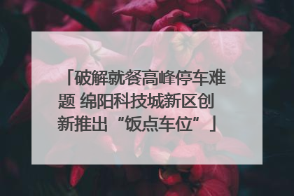 破解就餐高峰停车难题 绵阳科技城新区创新推出“饭点车位”