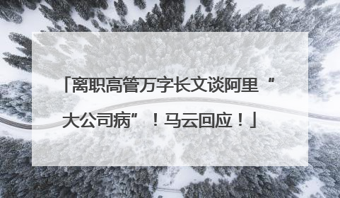 离职高管万字长文谈阿里“大公司病”！马云回应！