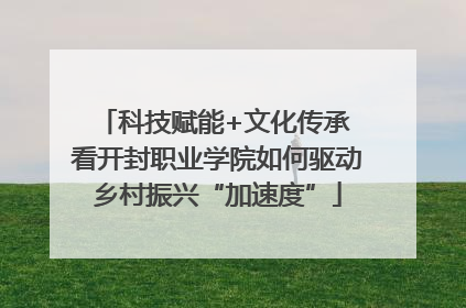科技赋能+文化传承 看开封职业学院如何驱动乡村振兴“加速度”