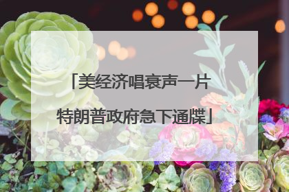 美经济唱衰声一片 特朗普政府急下通牒