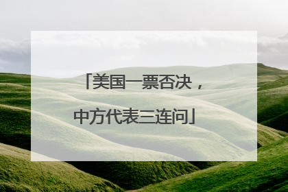 美国一票否决，中方代表三连问