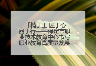 精于工 匠于心 品于行——保定市职业技术教育中心书写职业教育高质量发展的新篇章