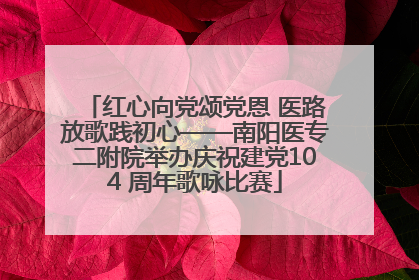 红心向党颂党恩 医路放歌践初心——南阳医专二附院举办庆祝建党104 周年歌咏比赛