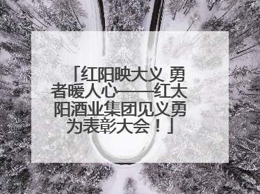 红阳映大义 勇者暖人心——红太阳酒业集团见义勇为表彰大会！
