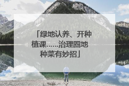 绿地认养、开种植课……治理圈地种菜有妙招