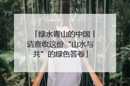绿水青山的中国丨请查收这份“山水与共”的绿色答卷