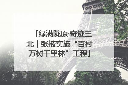 绿满陇原·奇迹三北｜张掖实施“百村万树千里林”工程