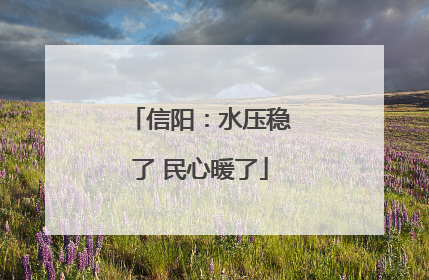 信阳：水压稳了 民心暖了