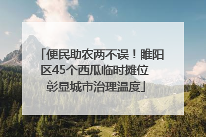便民助农两不误！睢阳区45个西瓜临时摊位 彰显城市治理温度