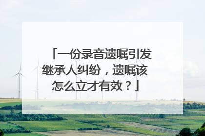 一份录音遗嘱引发继承人纠纷，遗嘱该怎么立才有效？