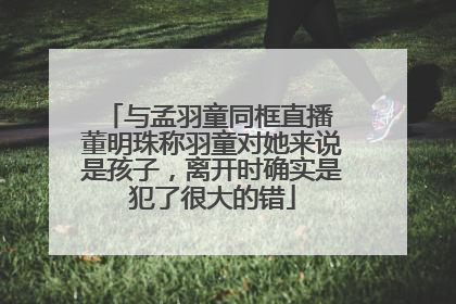 与孟羽童同框直播 董明珠称羽童对她来说是孩子，离开时确实是犯了很大的错