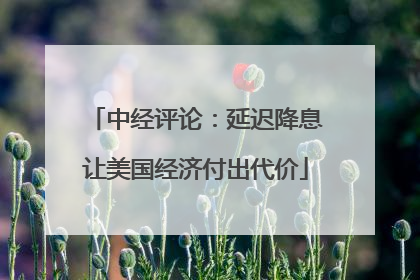 中经评论：延迟降息让美国经济付出代价