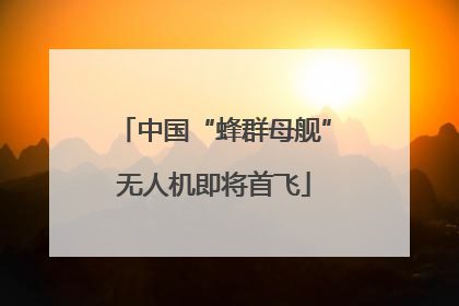 中国“蜂群母舰”无人机即将首飞