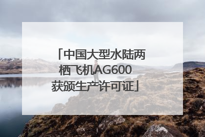 中国大型水陆两栖飞机AG600获颁生产许可证