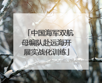 中国海军双航母编队赴远海开展实战化训练