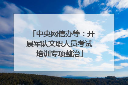 中央网信办等：开展军队文职人员考试培训专项整治
