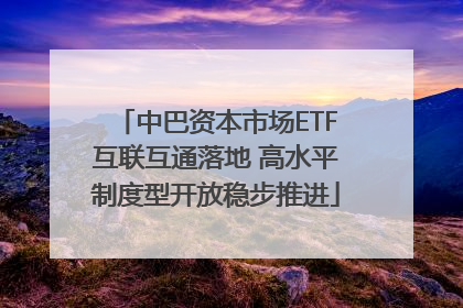 中巴资本市场ETF互联互通落地 高水平制度型开放稳步推进