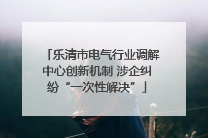 乐清市电气行业调解中心创新机制 涉企纠纷“一次性解决”