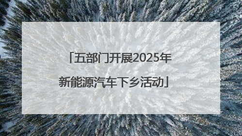 五部门开展2025年新能源汽车下乡活动