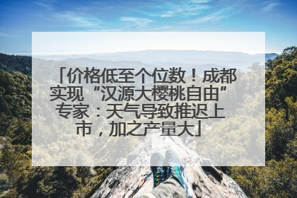 价格低至个位数！成都实现“汉源大樱桃自由” 专家：天气导致推迟上市，加之产量大