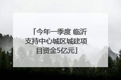 今年一季度 临沂支持中心城区城建项目资金5亿元