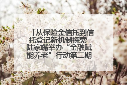 从保险金信托到信托登记新机制探索 陆家嘴举办“金融赋能养老”行动第二期行业交流会