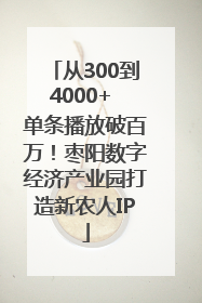 从300到4000+ 单条播放破百万！枣阳数字经济产业园打造新农人IP