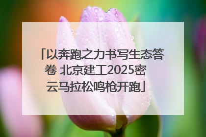 以奔跑之力书写生态答卷 北京建工2025密云马拉松鸣枪开跑