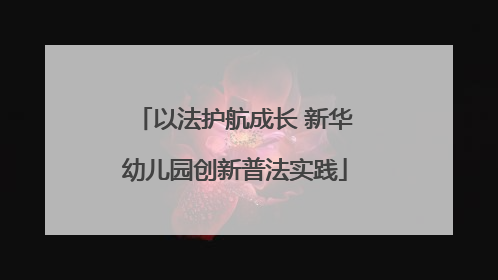 以法护航成长 新华幼儿园创新普法实践