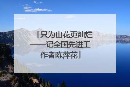 只为山花更灿烂——记全国先进工作者陈萍花