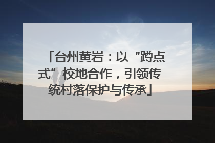 台州黄岩：以“蹲点式”校地合作，引领传统村落保护与传承